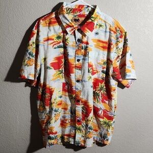 InGear Fashions Shirt Mens Size XL Button Down Palm Tree Hawaiian